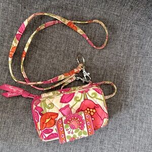Vintage Vera Bradley lanyard paired with a wallet that doubles as a phone holder